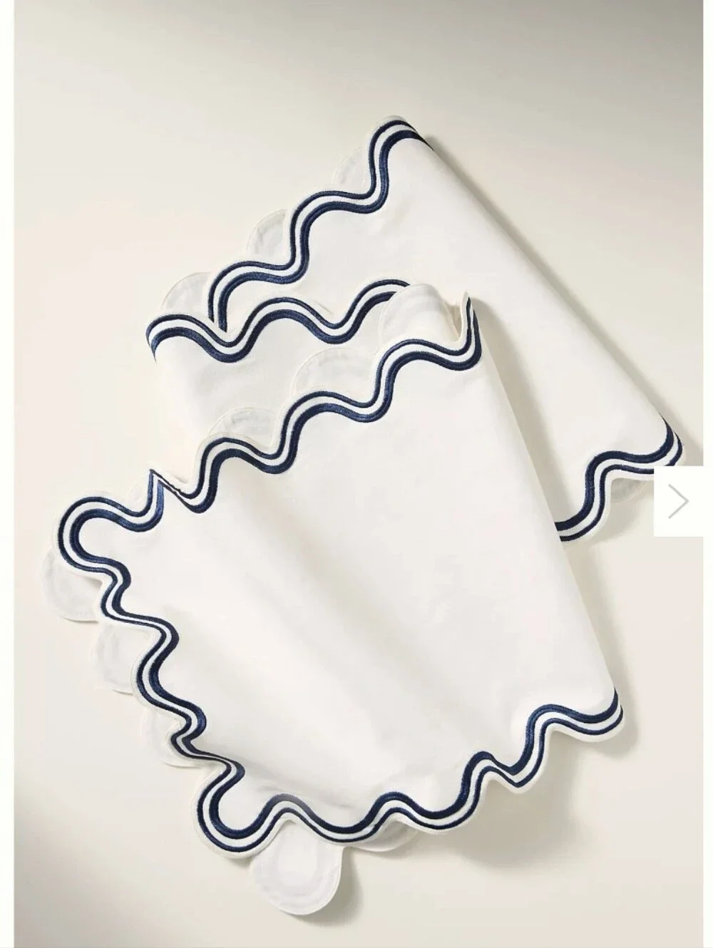 NWT Anthropologie Madeline White and Navy Embroidered Table Runner